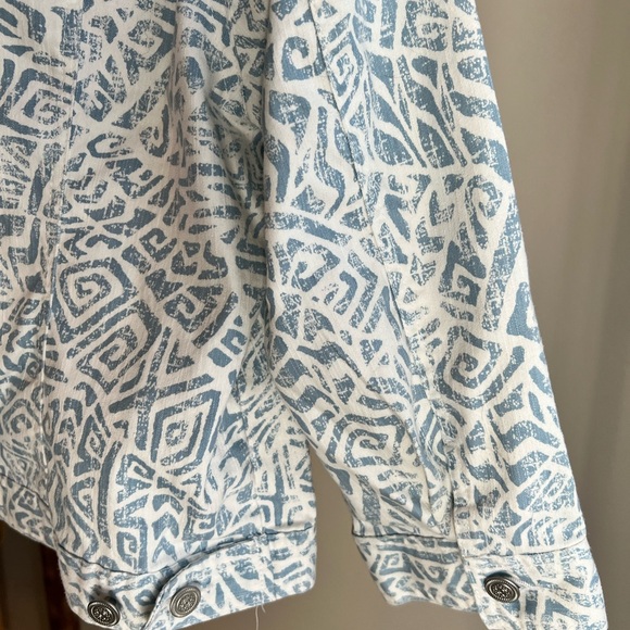 Women's Blue Patterned Jacket - Picture 4 of 5